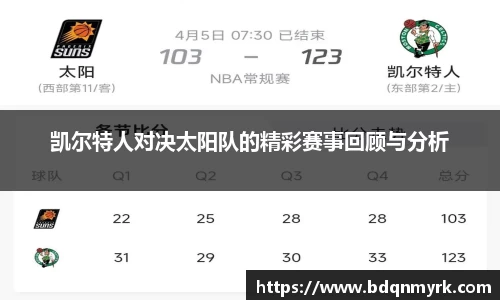 凯尔特人对决太阳队的精彩赛事回顾与分析
